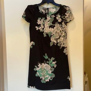 Milly floral cap sleeve dress. Black with beautiful floral pattern. Size 0.